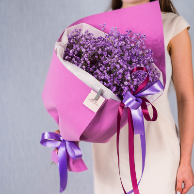 Небольшой букет из цветных гипсофил N 35974 Небольшой букет из цветных гипсофил N 35974