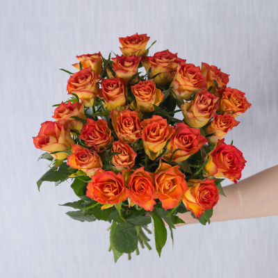 Букет из 25 Роз Кения Оранжевый микс 7313-Ор Букет из 25 Роз Кения Оранжевый микс 7313-Ор