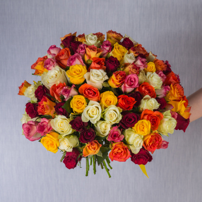 Букет из 101 Розы Кения Микс 7311 Букет из 101 Розы Кения Микс 7311