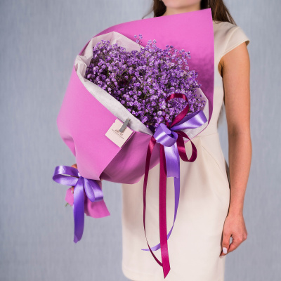 Небольшой букет из цветных гипсофил N 35974 Небольшой букет из цветных гипсофил N 35974