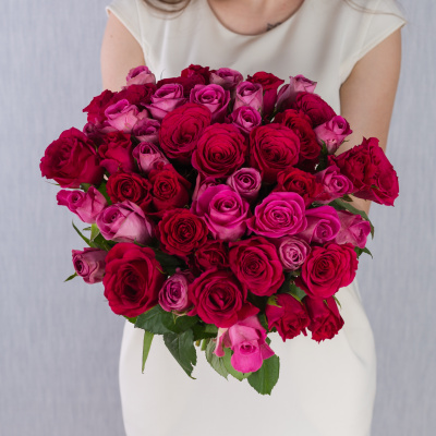 Букет из 51 Розы Кения 35 см Розовый микс 7312-Р Букет из 51 Розы Кения 35 см Розовый микс 7312-Р