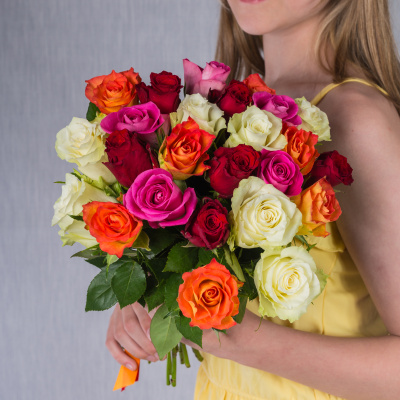 Букет из 25 Роз Кения Микс 7313 Букет из 25 Роз Кения Микс 7313