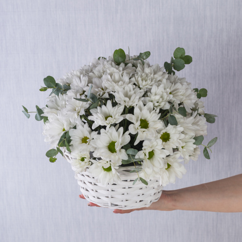 Корзина с хризантемой "Летнее настроение" Размер M арт. 36287/M