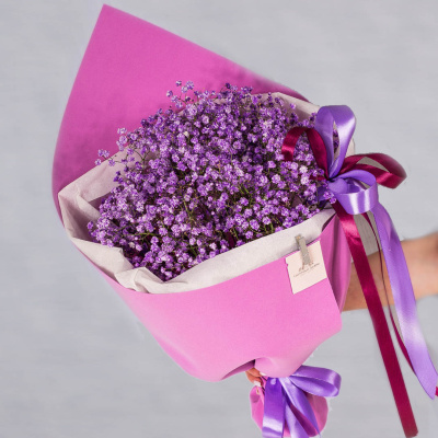 Небольшой букет из цветных гипсофил N 35974 Небольшой букет из цветных гипсофил N 35974